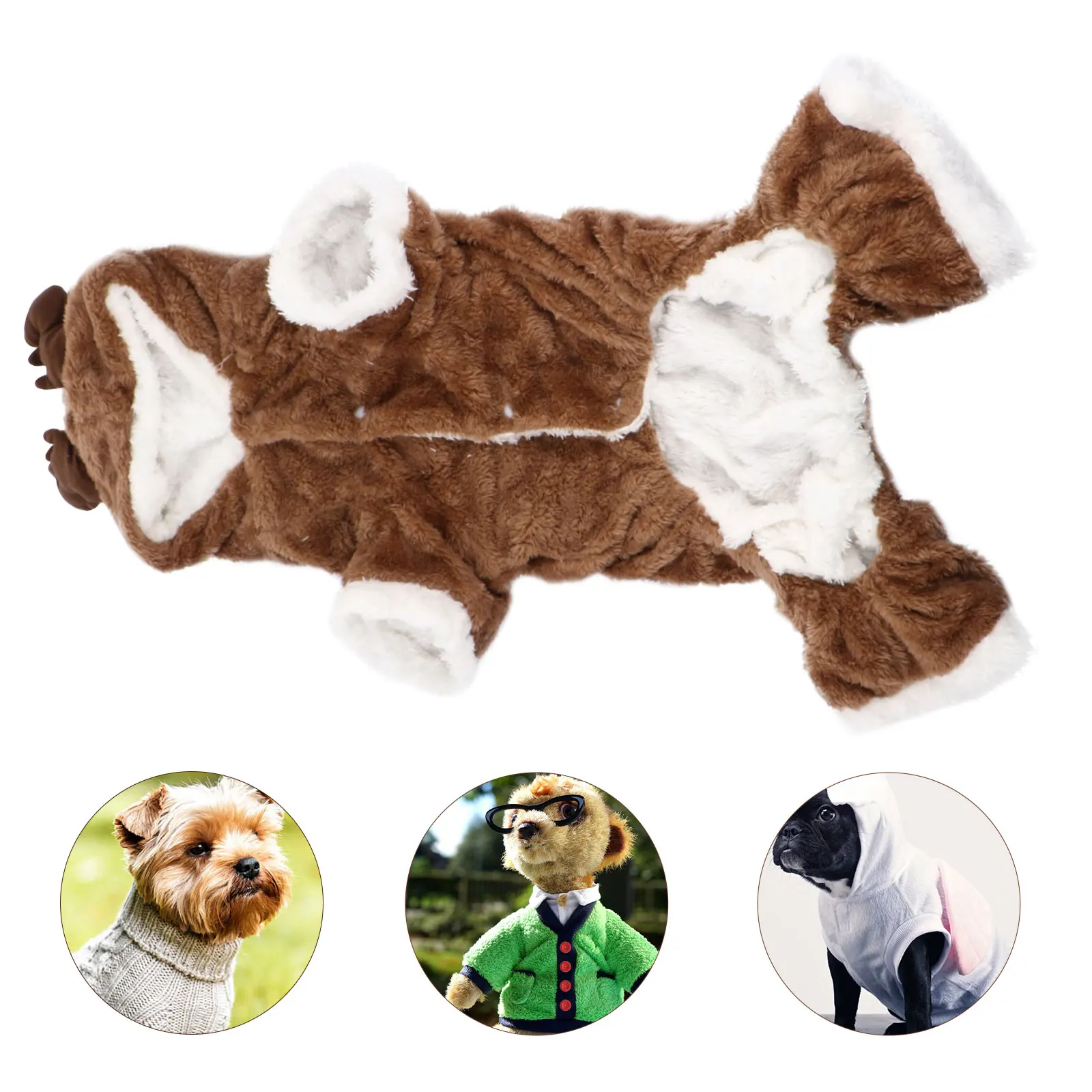 

Pet Elk Suit Warm Party Costume Holiday Puppy Apparel Coral Fleece Christmas Clothes Puppy Costume Dog Holiday Clothes Dog