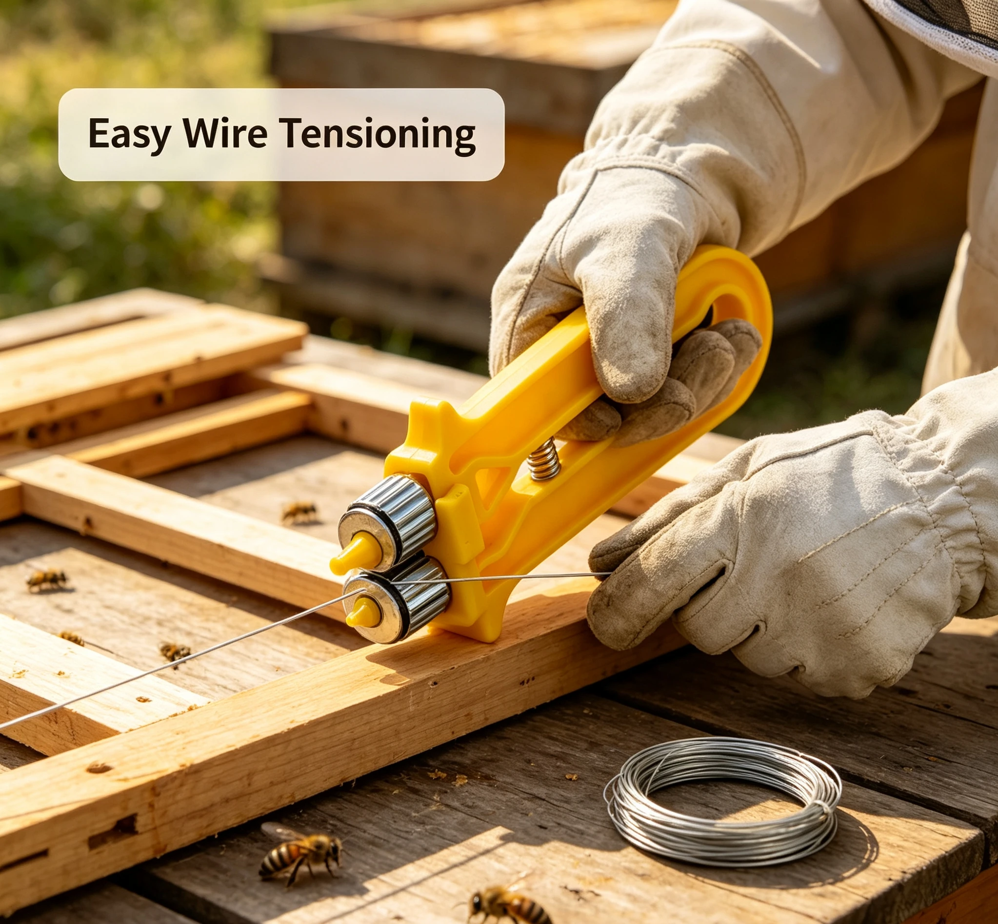 One‑hand operation, quickly tighten frame steel‑wire when installing comb foundation, save your working time greatly.