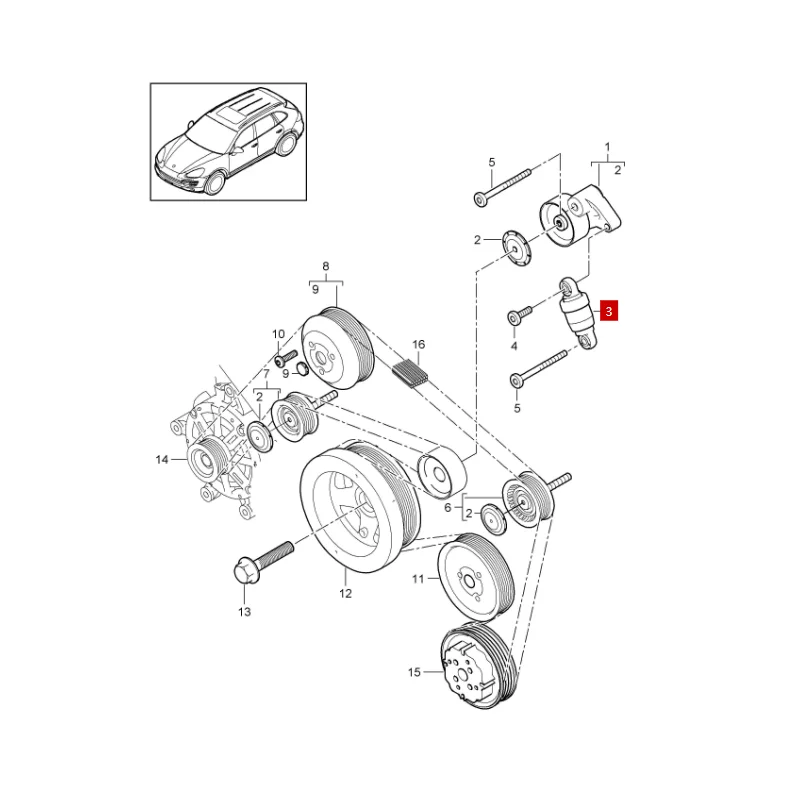 Ca ye nn e  Pa na me ra Tensioning component   94810226121/948 102 261 21 94810226175/948 102 261 75