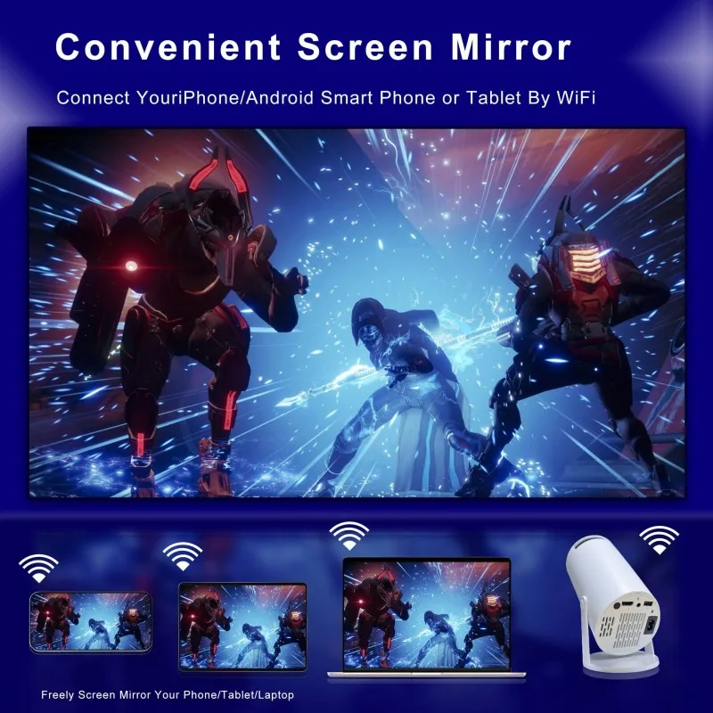 Projetor portátil da fonte de entrada 4K Android 11 HD do projetor com controle remoto