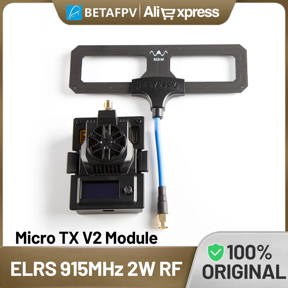 

Модуль BETAFPV Micro TX V2 ELRS 915 МГц, 2 Вт, радиочастотная мощность с системой охлаждения, мусонская антенна V2 для FPV-очков/дрон FPV с дальним диапазоном