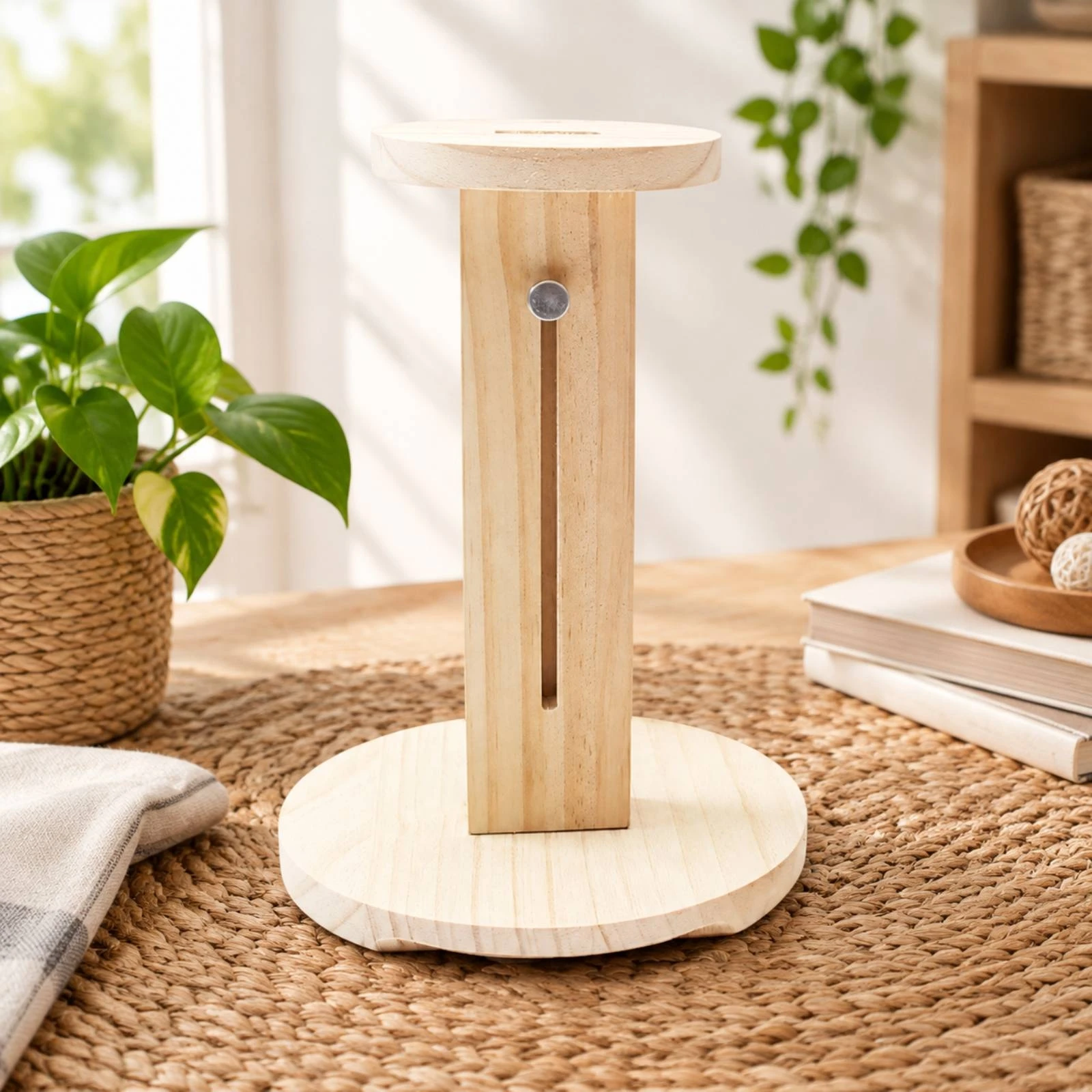 Bracelet-Making Stand Compact Wooden Bracelet-Braiding Stand Cord Braiding Holder for Hobby Crafters, Handmade Jewelry Making