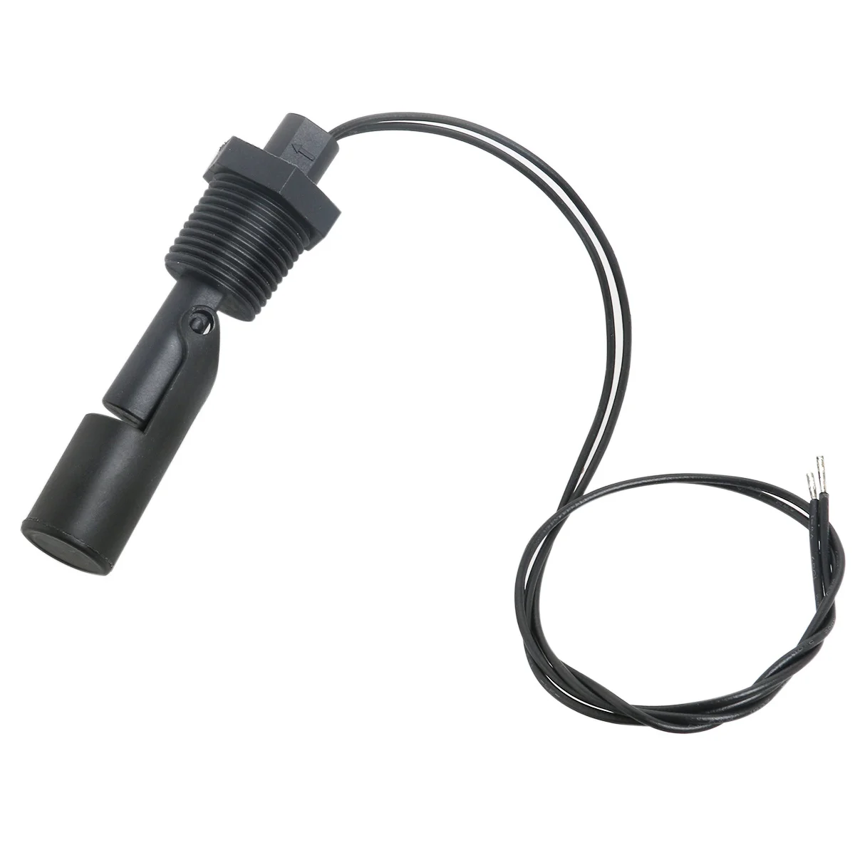 Sensor de nivel de agua Horizontal de montaje lateral PP, interruptor de flotador líquido negro para tanque, piscina, agua dulce, agua salada, uso en acuario