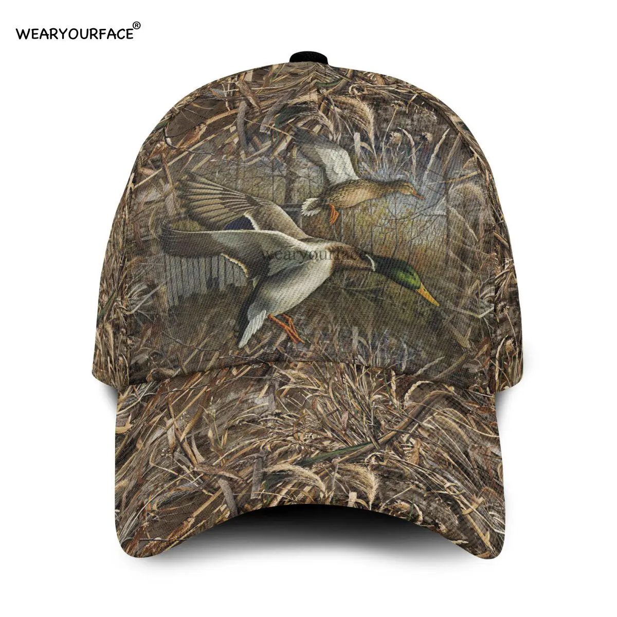 Mallard Birds Wildlife 3D All Over Printed Snapback Hat Men Women Adult Hip Hop Headwear Outdoor Sun Visor Baseball Cap