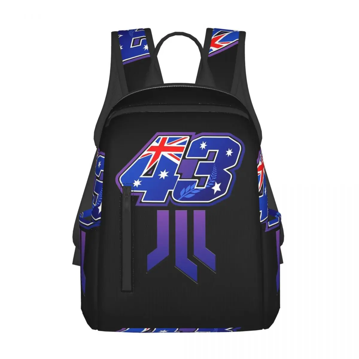 Jack Miller Number 43 Backpack Daypack Large Capacity Children BookBag School Bag Shoulder Bags for Men Women