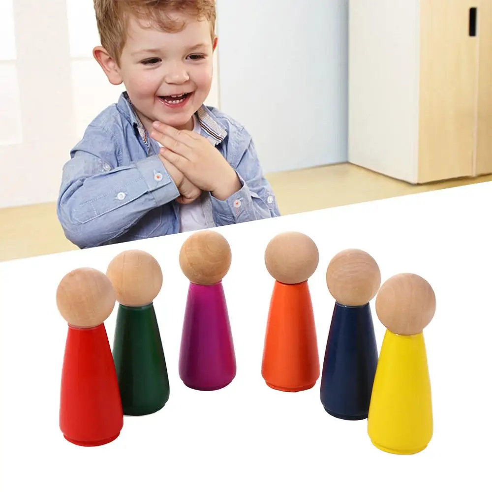 Aprendizagem montessori brinquedos cor cognitiva montada casa brinquedos educativos quebra-cabeças brinquedo arco-íris cor blocos de construção peg bonecas