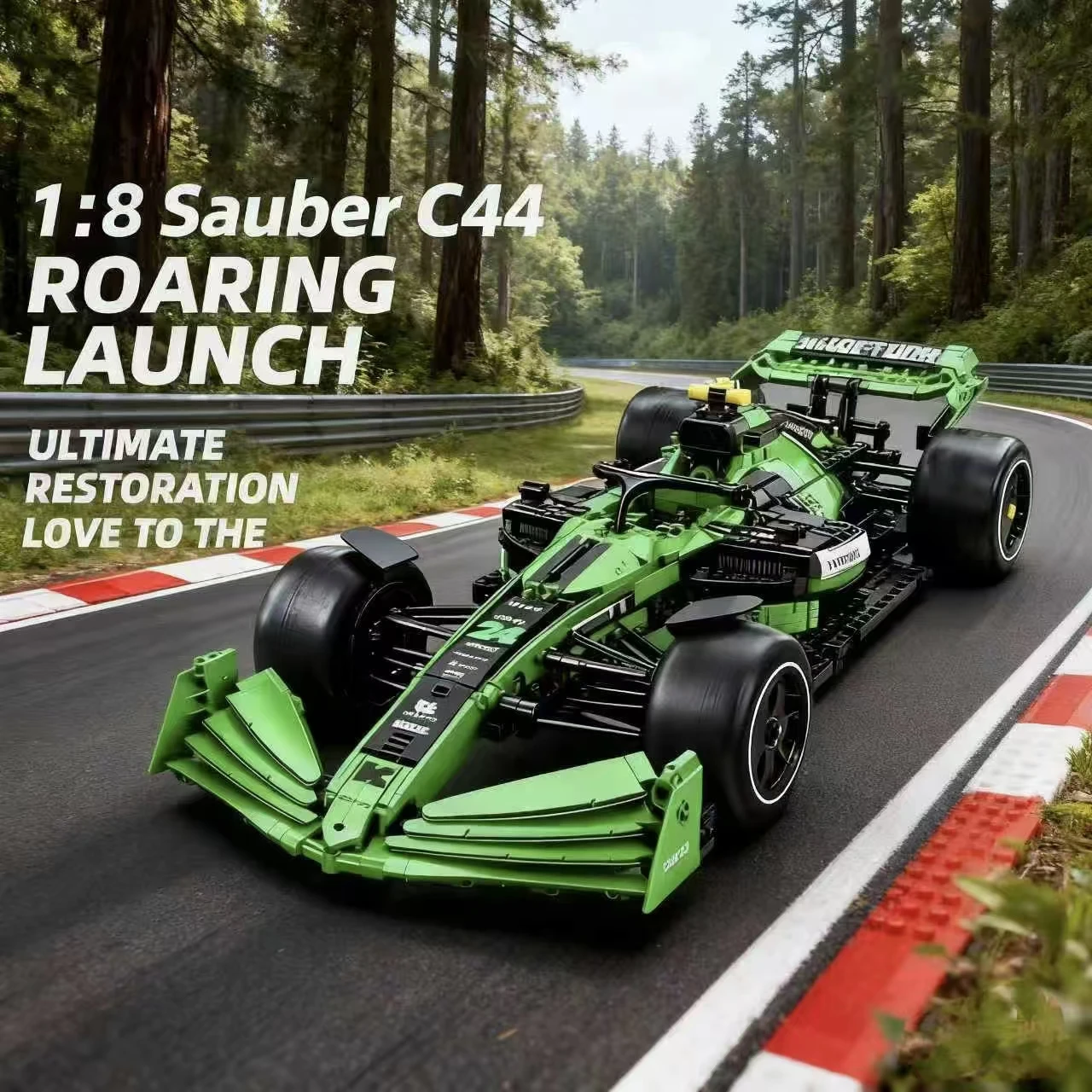 

1453-компонентный зеленый гоночный автомобиль, модель строительного блока, набор игрушек, сборка своими руками, гоночный автомобиль, строительный блок, игрушка, подарок на день рождения