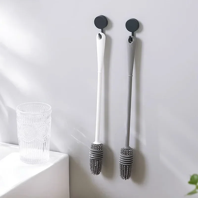 Washing Cup Brush Long Handle Silicone Household No Dead Angle Special Cleaning Brush Milk Bottle Cup Brush Cleaning Brushes