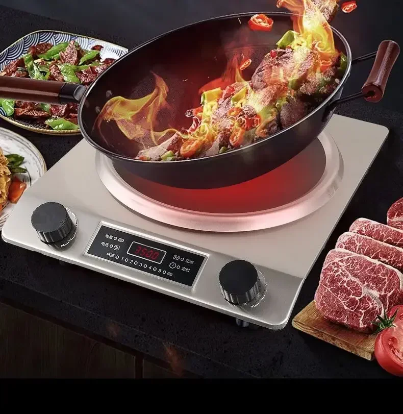 New household concave induction cooker for stir - frying, also for commercial use, 3500w high - power special wok stove.