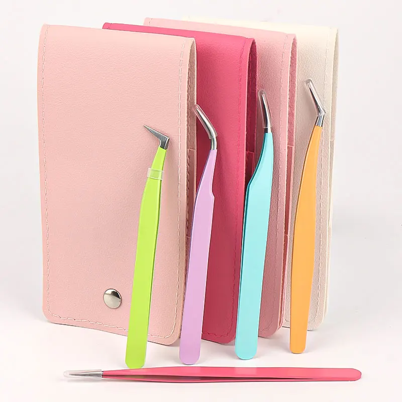 الملقط حافظة جلدية جمع رمش تمديد الملقط حامل تخزين المهنية المحمولة سلامة حقيبة التخزين أدوات ماكياج