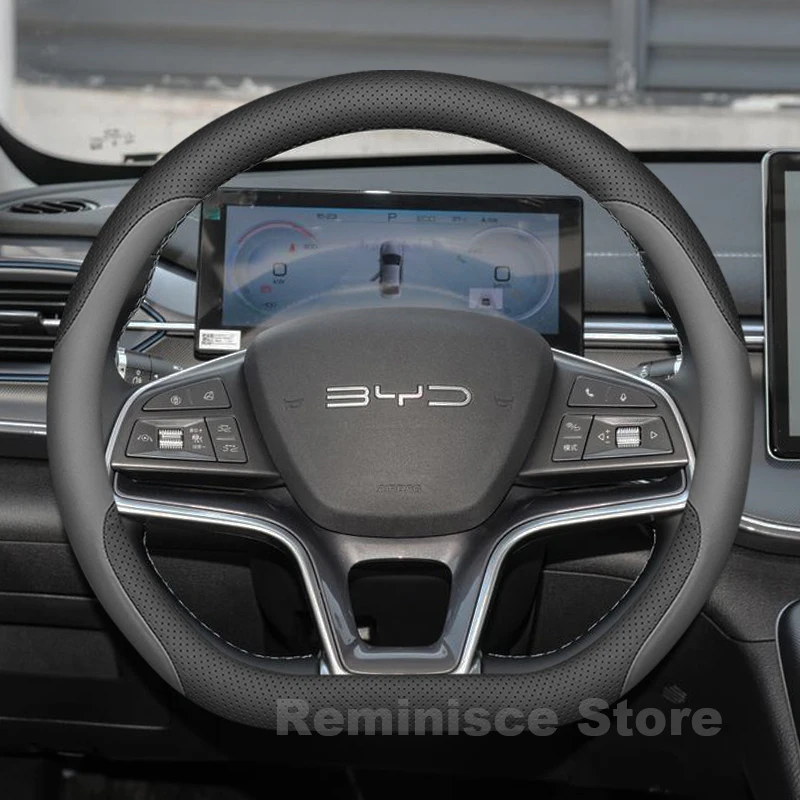 

Leather Car Steering Wheel Cover for BYD Sealion 8 Tang L M9 2025 2026 Auto Steering Wheel Cover byd qin l 2025 Accessories