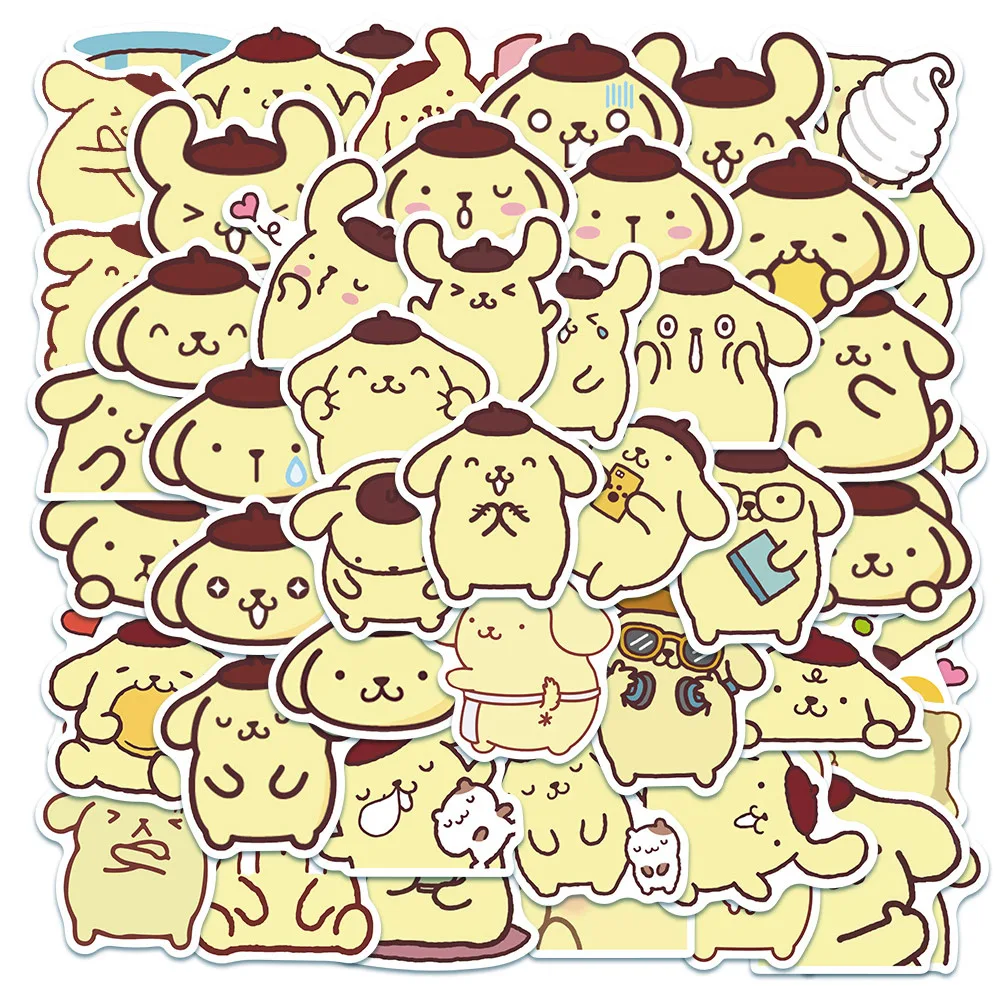 10/30/50pcs Kawaii Pompom Purin Stickers Sanrio Anime Decals Graffiti Phone Laptop Stationery Cute Cartoon Vinyl Sticker for Kid