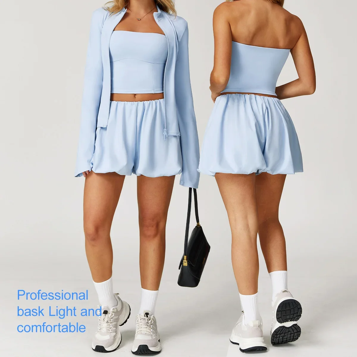Women Tracksuit Sun Protection Yoga 2/3 Sets Piece Set Short Sports Suits Gym Outfit Running Fitness Sportswea Workout Clothes