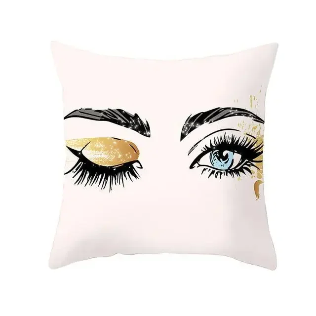 Cushion Cover Eyelash Fashion Decoration Pillow Case   Polyester Funda Cojin Sofa Home