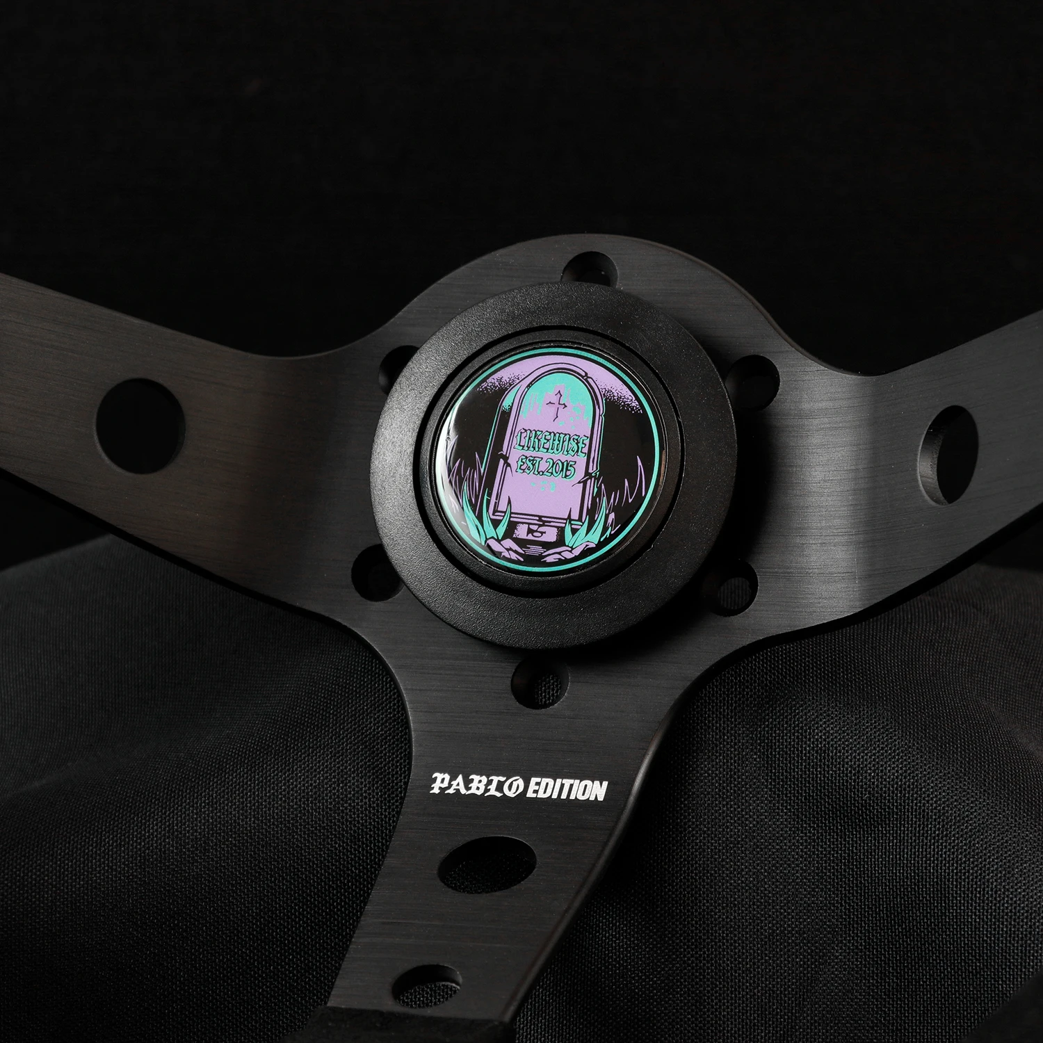 LW 320mm Pablo Edition Embroidery Deep Dish Sport Steering Wheel for MOMO OMP NRG SPARCO HKB Hub view 6