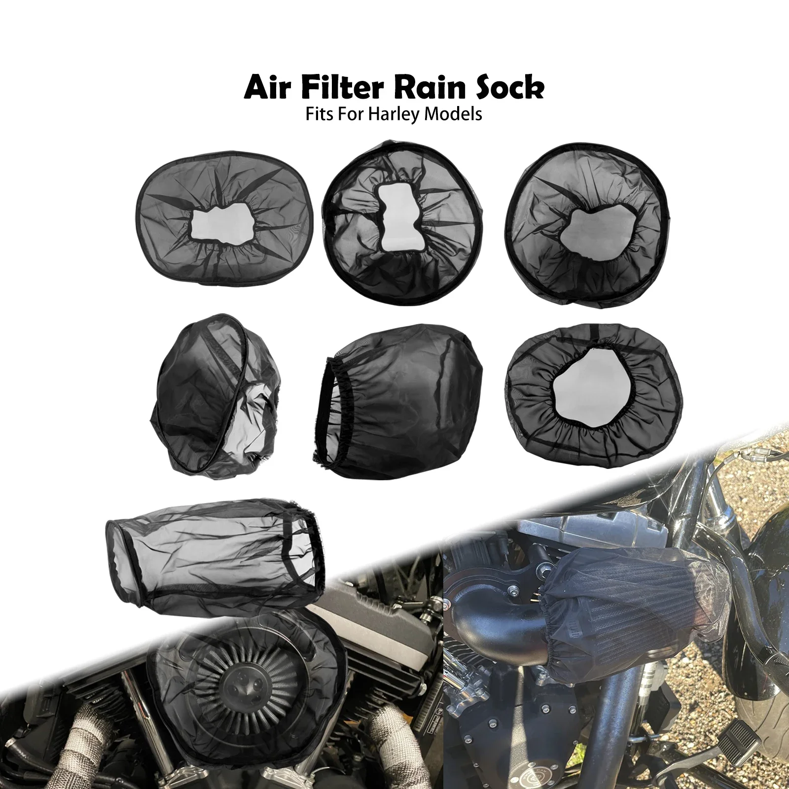 Motorcycle Air Filter Rain Sock Air Cleaner Breathable Waterproof Dustproof Cover For Harley Touring FLHR Sportster Softail Dyna