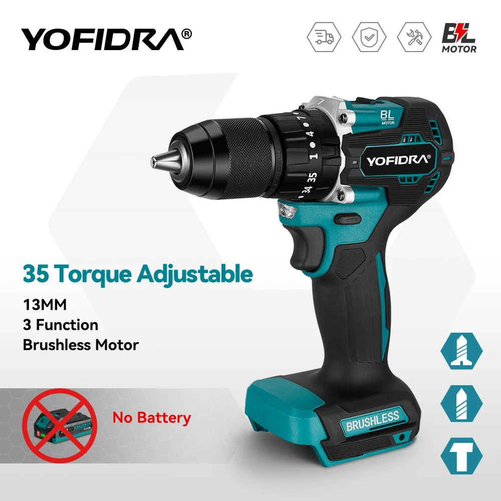 �y�Z�[�����zYOFIDRA 13mm 35+3�g���N �u���V���X�d���C���p�N�g�h���� �R�[�h���X�X�N�����[�h���C�o�[ �ƒ�p�d���H�� �}�L�^18V�o�b�e���[�Ή�