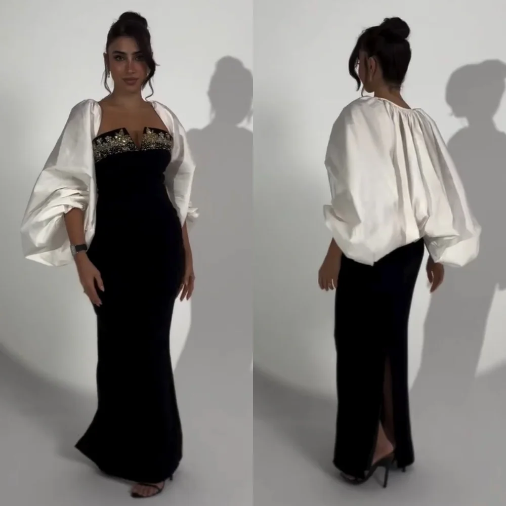 

Customized Chinese Style Jersey Sequined Trumpet Strapless Long Dresses Bespoke Occasion Homecoming Elegant