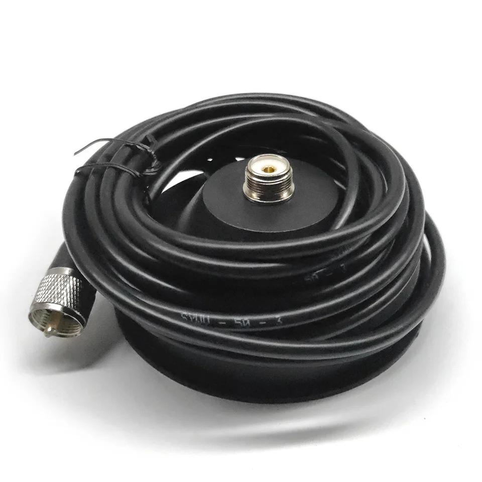 Base de montaje magnético grande de 12CM con Cable Coaxial de extensión de 5M para Baofeng TYT QYT KT-7900D Baojie BJ-218