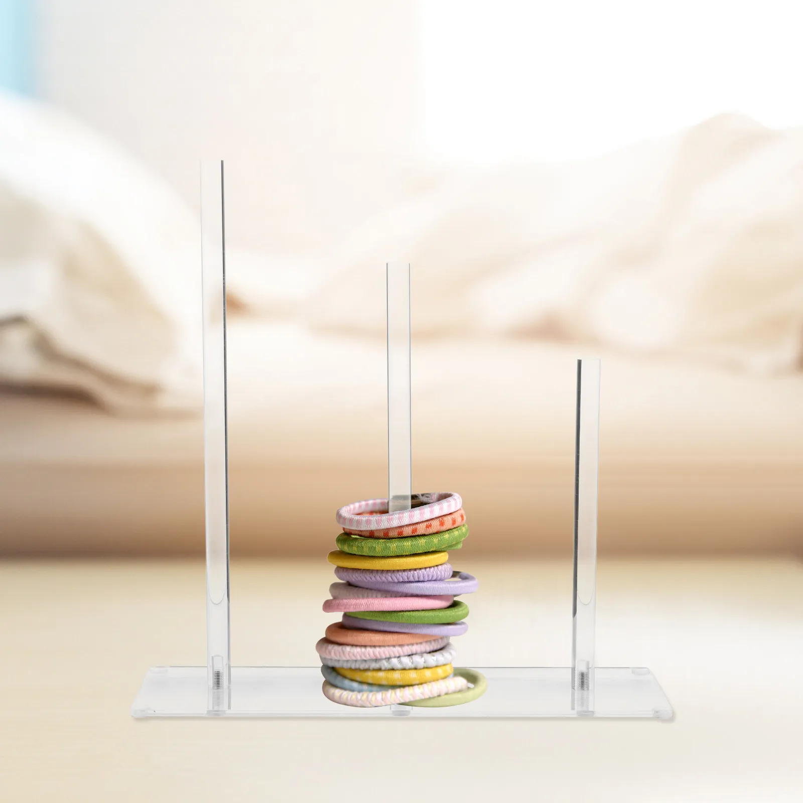 

3-Tier Acrylic Hair Accessories Holder Clear Scrunchie Organizer Display Stand for Women Teens Hair Ties Scrunchies Hairbands