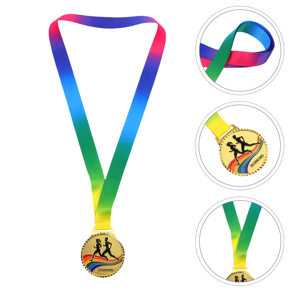 

2Pcs Sports Achievement Medals Zinc Alloy Lightweight Track Competition Runner Awards with Neck Lanyard Medals with Ribbon