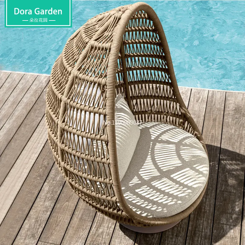 Outdoor leisure swing hanging chair garden rattan rattan chair hanging basket balcony home indoor hanging villa garden furniture