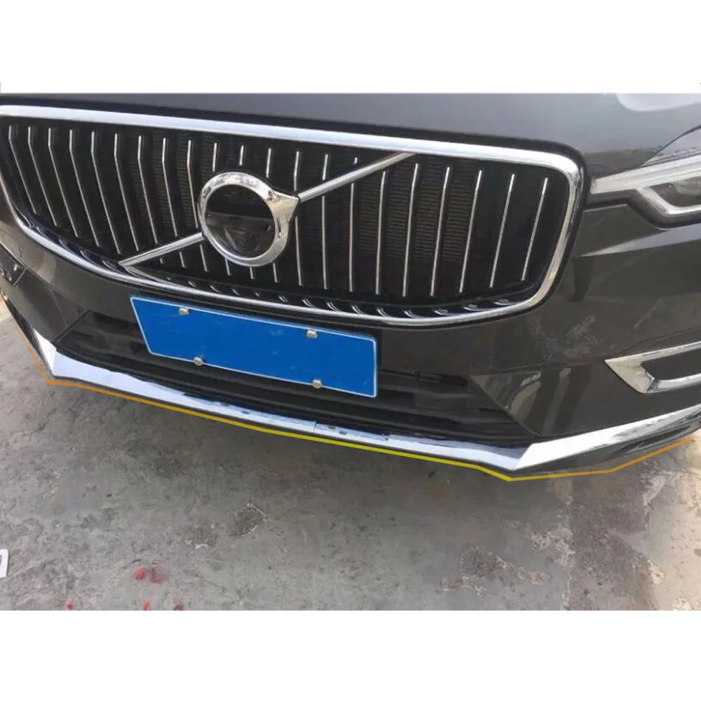 Hot Sale Car Body Bumper Engine ABS Chrome Front Bottom Grid Grill Grille Edge Panel 3pcs For Volvo XC60 2018 2019 2020 2021