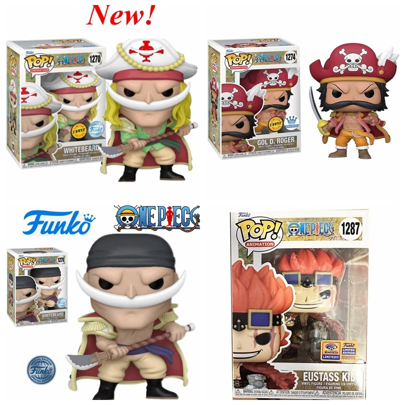 NUEVA serie FUNKO POP ONE PIECE Toy Whitebeard 1270 limitada Gol D. Roger 1274 Eustass Kid 1287 modelo figuras de acción de juguete para regalos