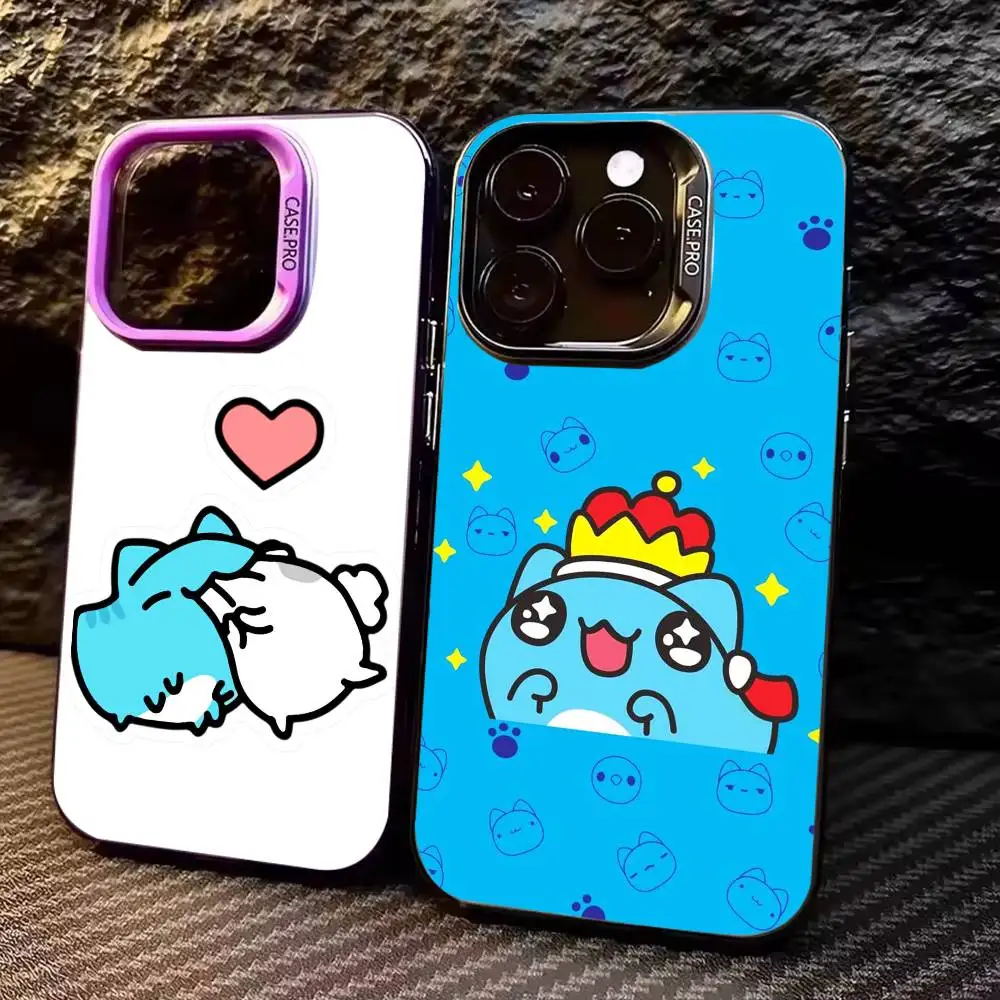 

C-Capoo W-Whimsical B-Bugcat Phone Case For iPhone17,16,15,14,13,12,11 Plus,Pro Max Colored Silver Plated Inside Cover
