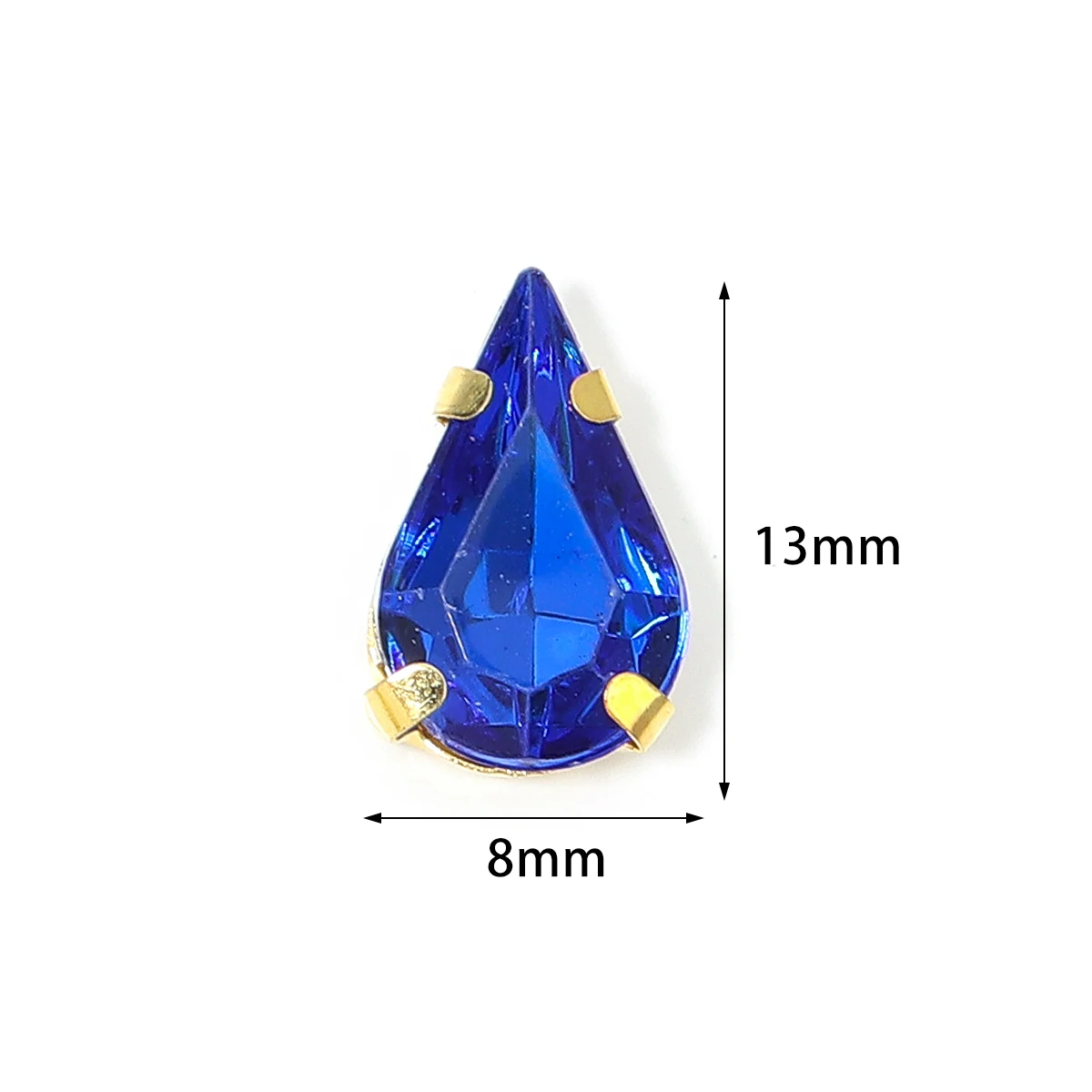 50pcs Water Drop Claw Rhinestones Stainless Steel Gold Bottom Acrylic Pointed Claw Drill For DIY Clothing Headwear Jewelry Decor