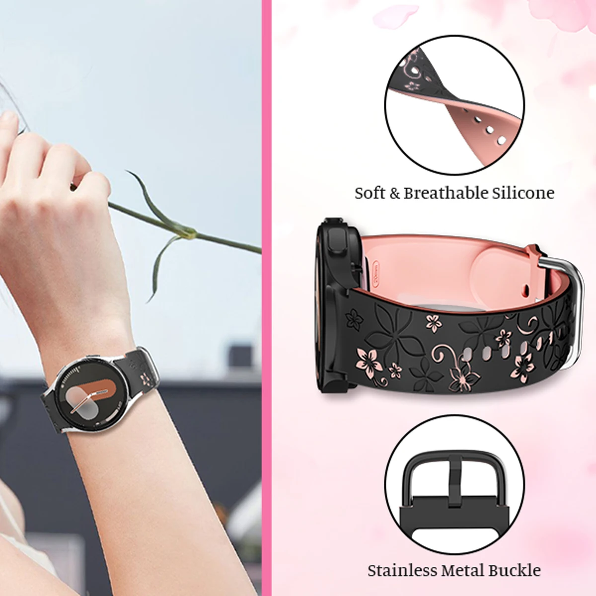 لا يوجد فجوات لساعة سامسونج جالاكسي 7/5 برو/4 6 كلاسيك 40 44 ملم سوار رياضي من السيليكون المحفور كوريا جالاكسي ساعة 7 أشرطة