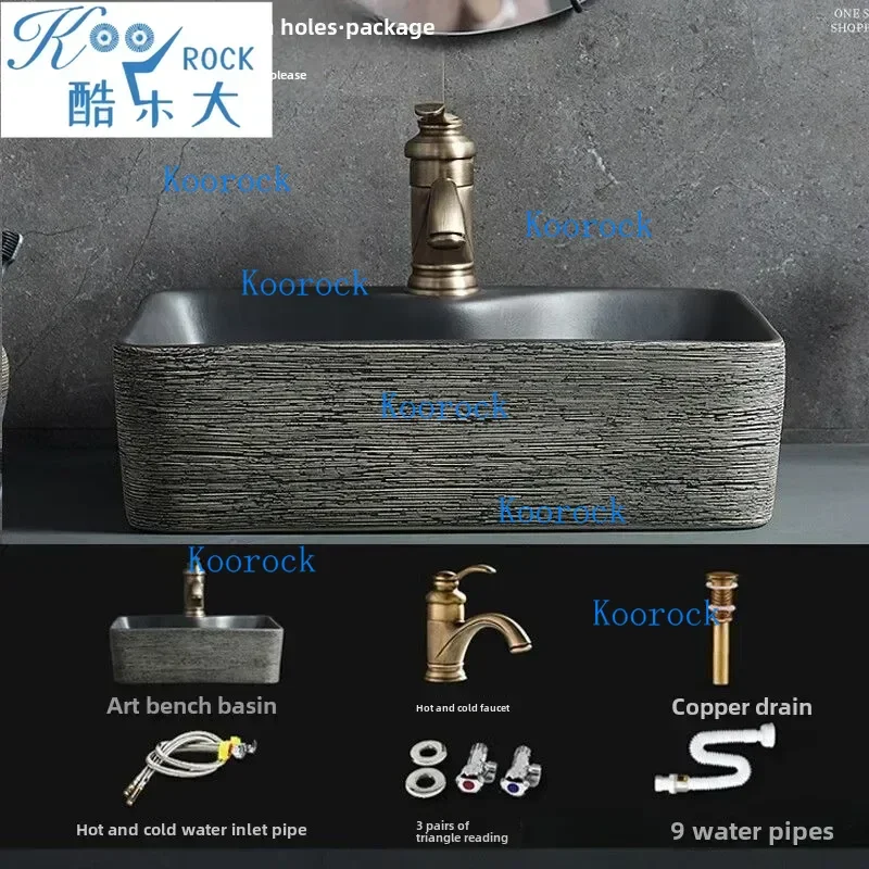 Jingdezhen Ceramic Vessel Sink - Handcrafted Rustic Black & Sand Art Basin with Anti-Splash Design for Bathroom Vanity Customize