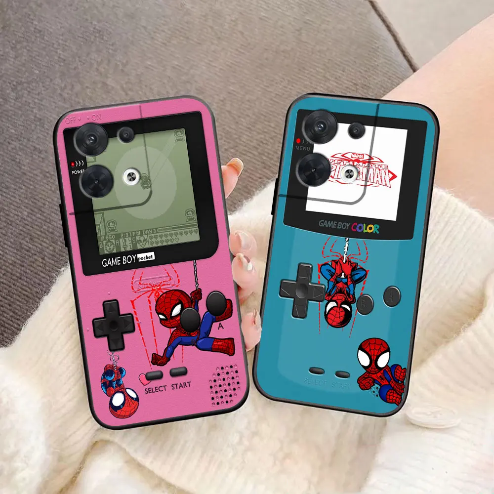 G-Game-Boy الرجل العنكبوت الحديدي غطاء جراب هاتف ل ممن لهم رينو 14 14F 13 13F 12 11 11F 10 8 8T 7Z 7 6 5 5F 4 4F لايت برو زائد