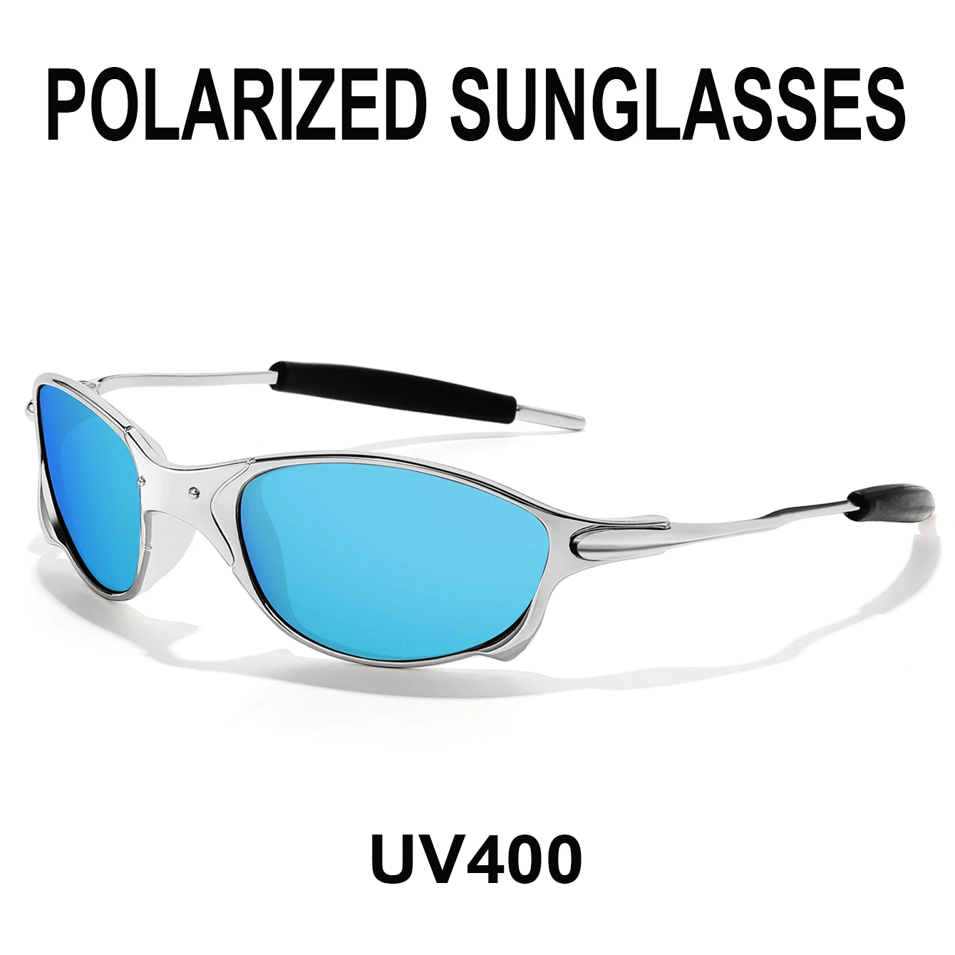 Óculos de sol polarizados masculinos e femininos, armação de metal com proteção UV para esportes ao ar livre, ciclismo, corrida, caminhadas, direção