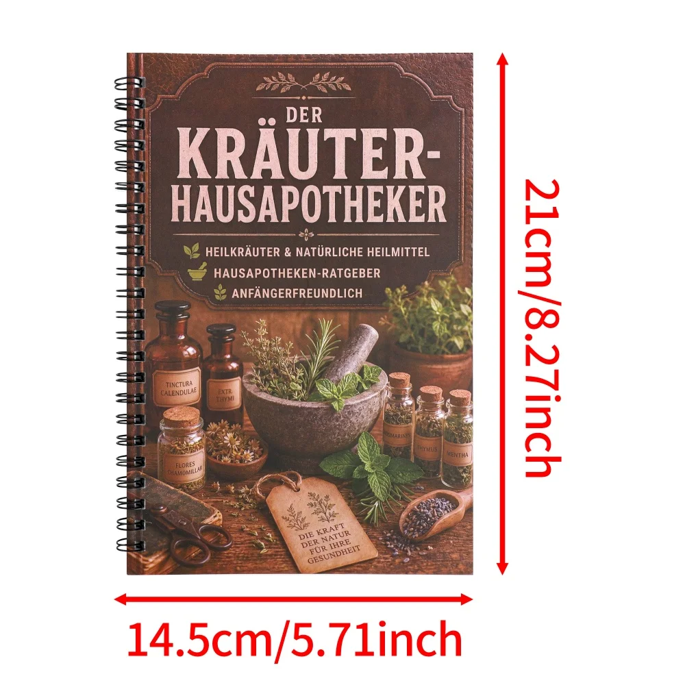 2-Pack German Herbalism Books, Traditional Herbal Remedies & Home Apothecary Guide, Medicinal Plants Reference Books for Beginne