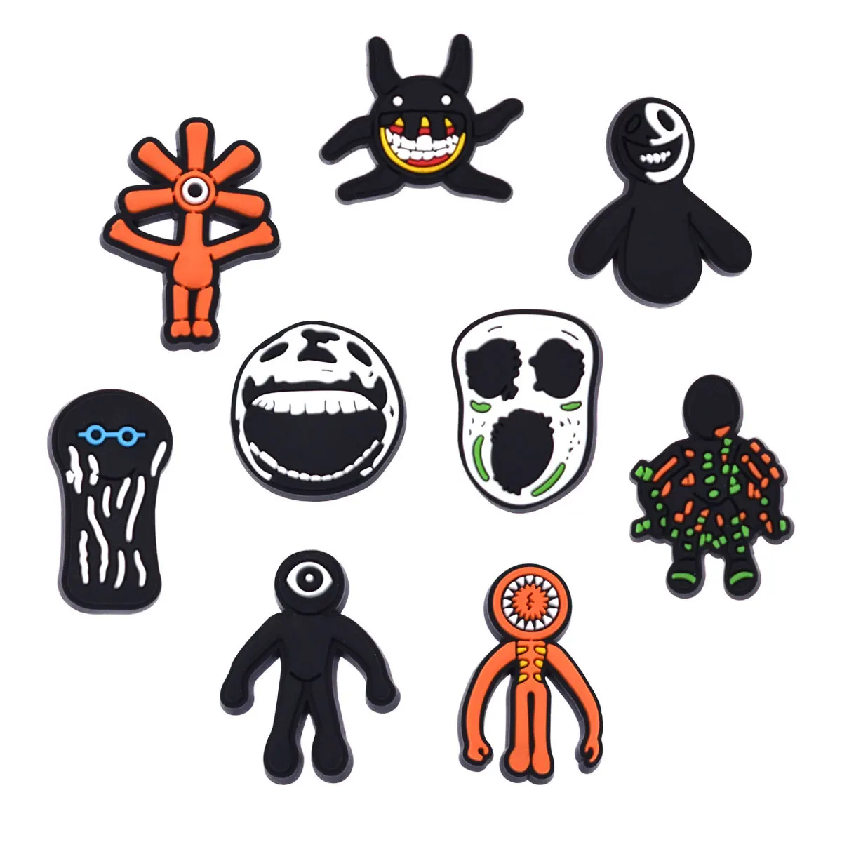 9pcs Shoe Charms Rainbow Friends Doors Shoe Accessories Sandals Decoration Buckle Horror Game Doors Monster Kids Hallthday Gifts