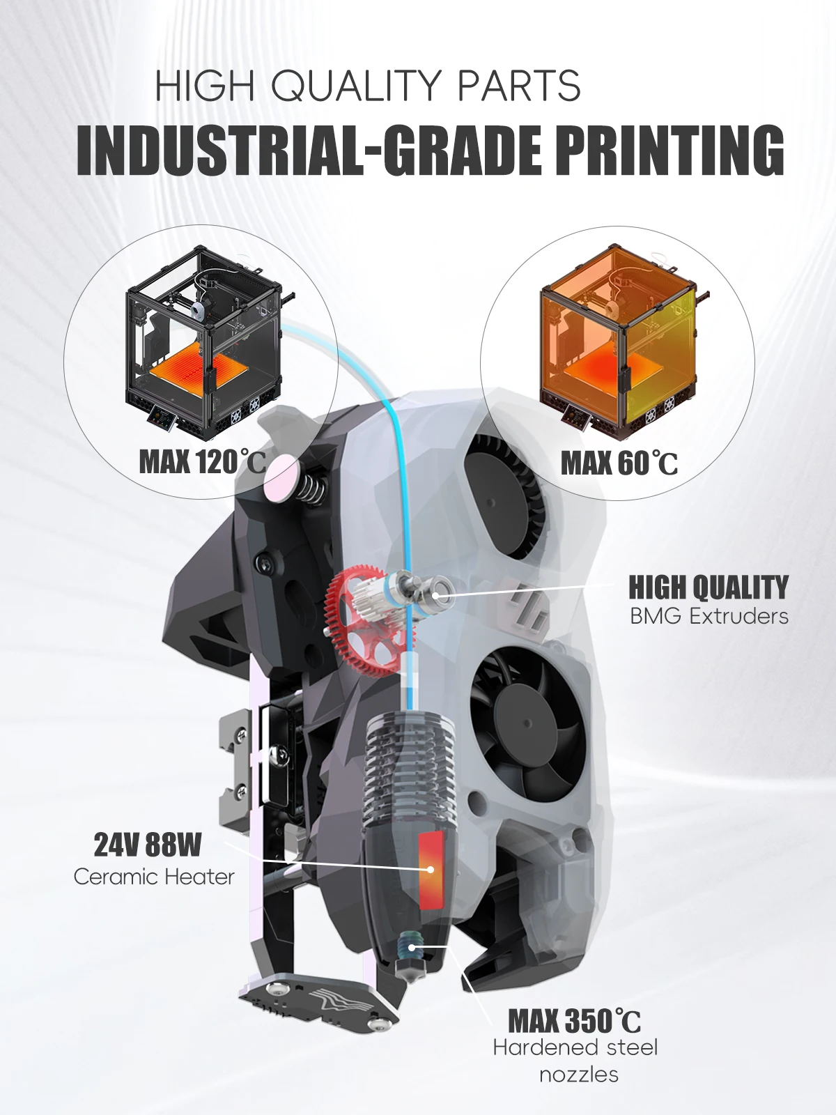 Latest SIBOOR Voron Trident [June,2024] 3D Printer with CNC Metal Structure 4AWD CoreXY DIY 3D Printer Kit AWD Components