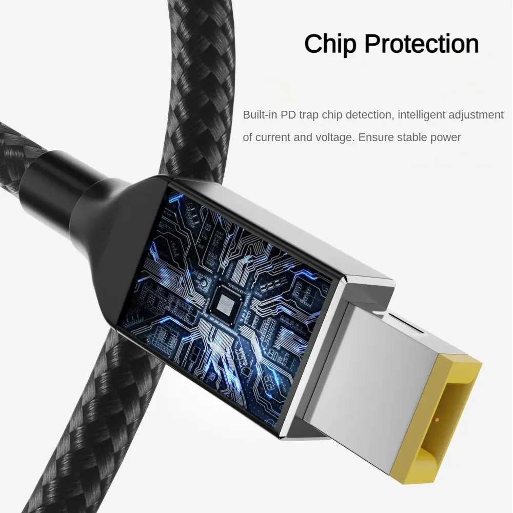 Kabel ładowarki USB C typu C do wąskiej końcówki z kwadratowym portem kompatybilny z laptopem PD 135W 20V z Lenovo Legion Y7000