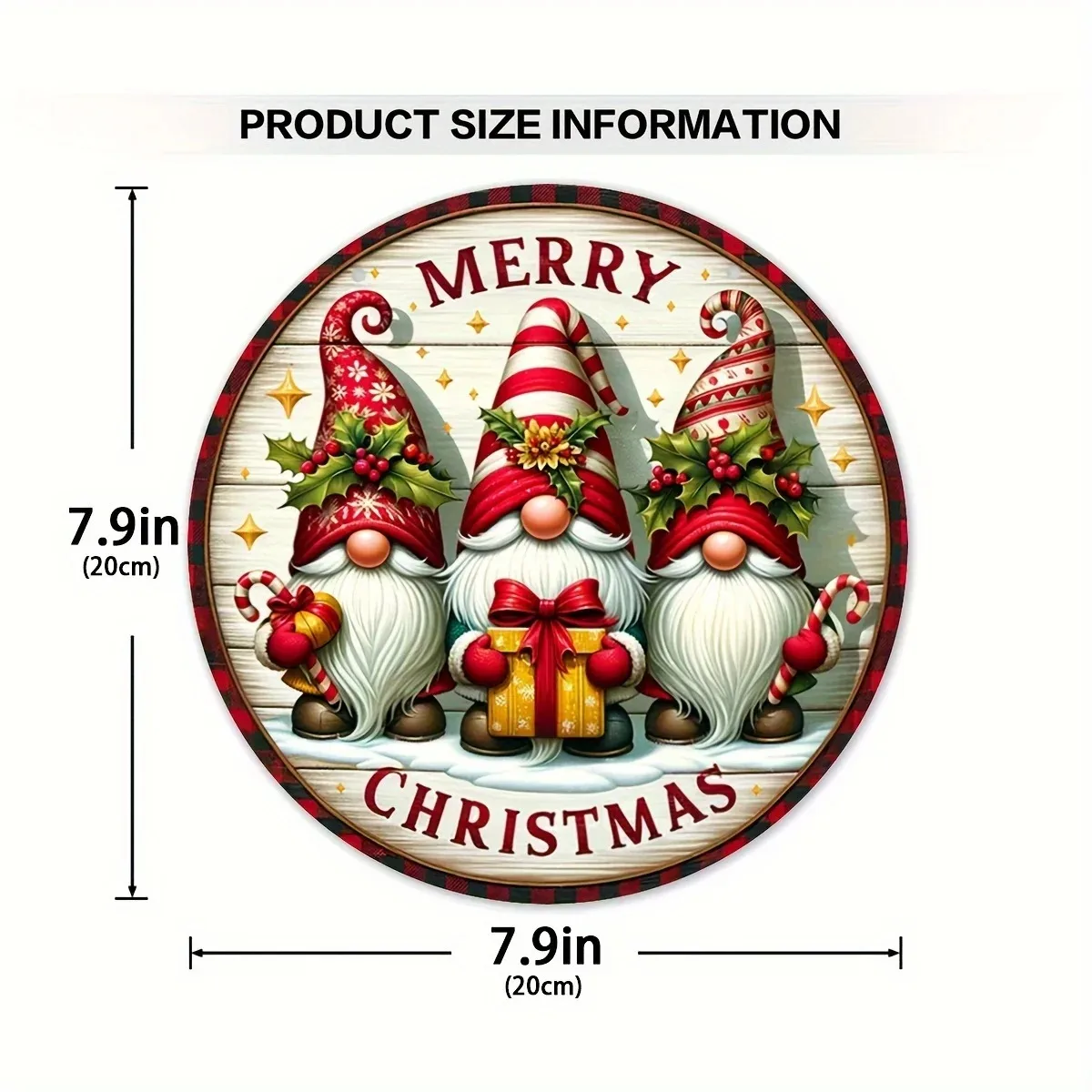 1 قطعة عيد ميلاد سعيد قزم الحلي الخشبية تسجيل 7.9in/20 سنتيمتر قزم عيد الميلاد قصب الحلوى نمط خشبي معلق المنزل اللوحة المشهد