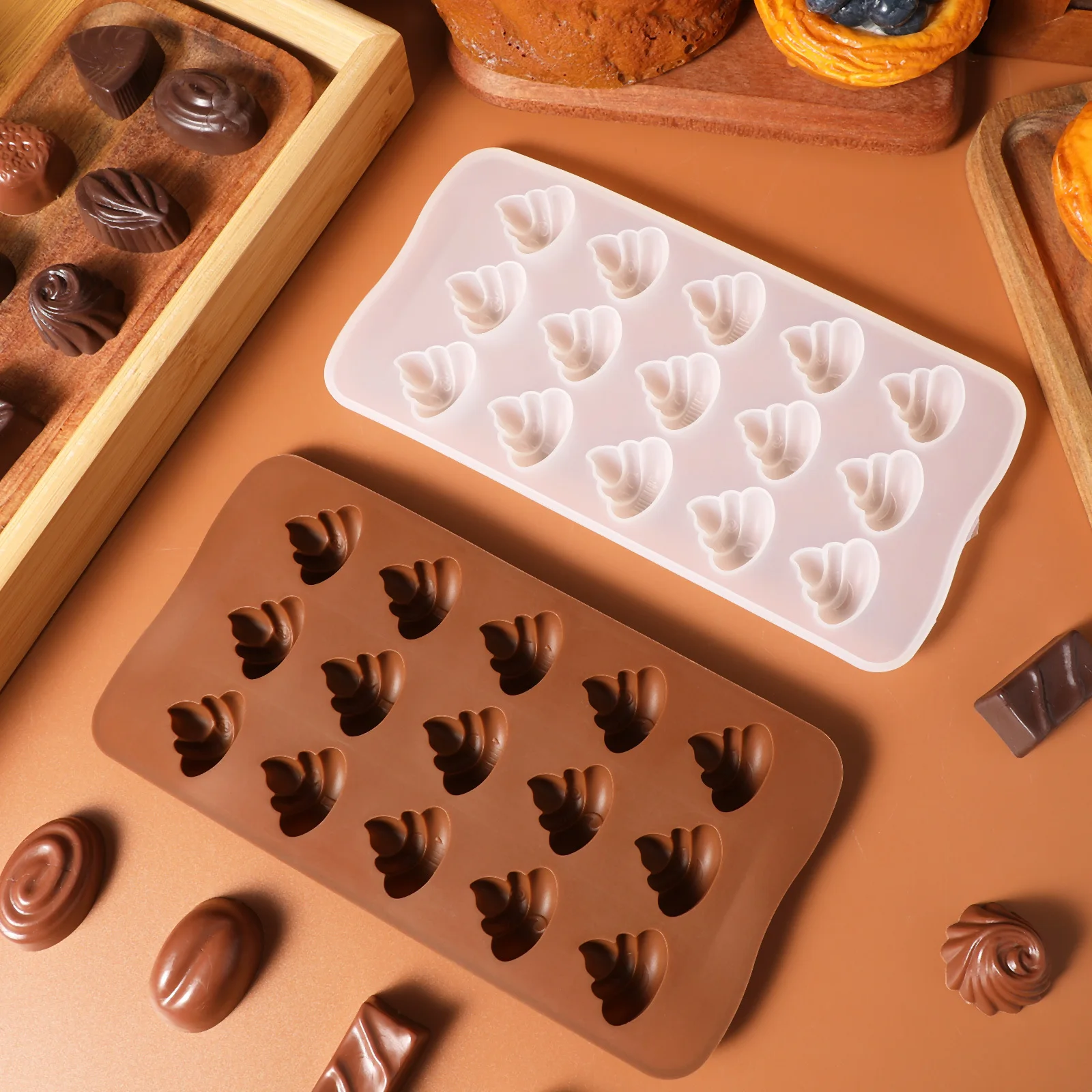 

4 pcs Poop Silicone Molds Chocolate Candy Fondant Biscuit Sugar Baking Mold Set For Cake Gummy Lollipop Making Kitchen Bar Tools
