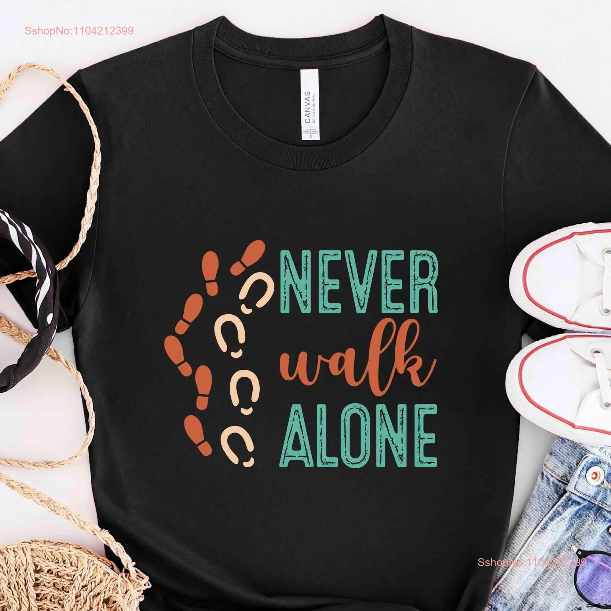 Horse T Shirt Never Walk Alone Lover Rider Owner Trainer Who Loves Horses HOR008F01 long or short sleeves