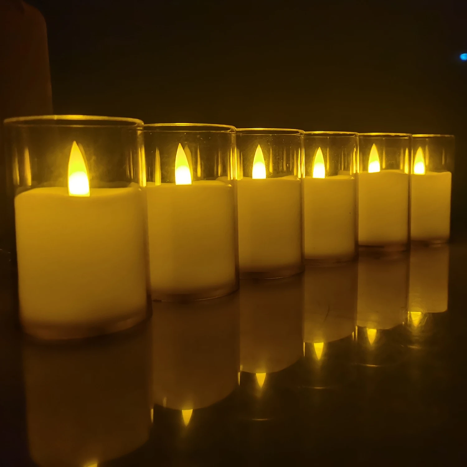 6 шт. беспламенные светодиодные свечи креативные желаемые светодиодные чайные лампы теплый белый Хэллоуин свадебные рождественские украшения свечи