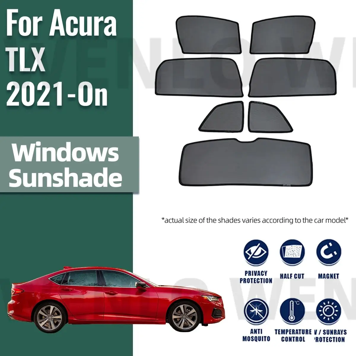 

For Acura TLX 2021 2022 2023 2024 2025 2026 Car Sunshade Shield Front Windshield Curtain Rear Side Baby Window Sun Shade Visor