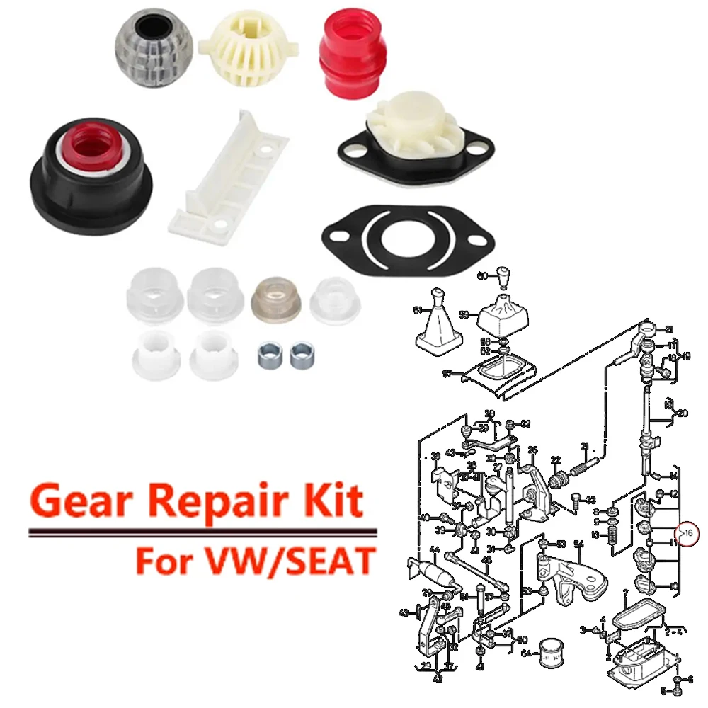 1Set Nuovo Anteriore Manuale Cambio di Trasmissione Ingranaggio Collegamento Leva Del Cambio Kit di Riparazione Per Seat cordoba vario co cora ibiza