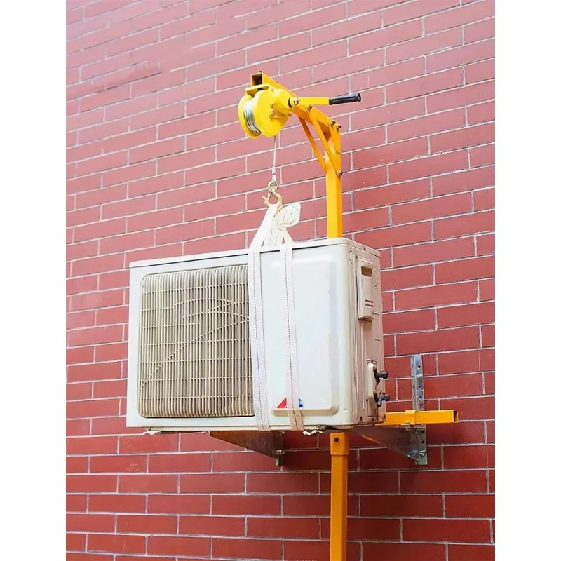 Steel Hand Crank Lifting Bracket Convenient Outdoor Air Conditioner Unit Installation Maintenance Crane Wire Rope Sling
