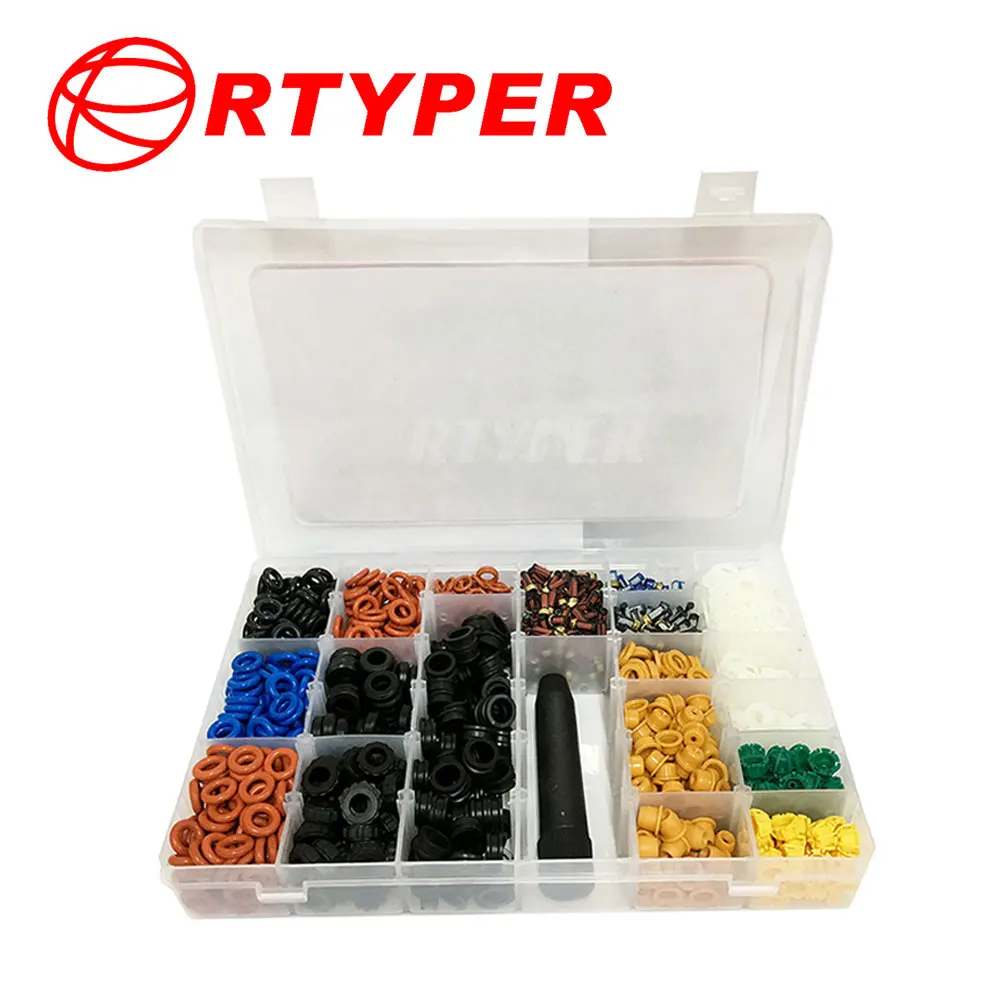Box of Fuel Injector Repair Kits Micro Filter Oring Plastic Parts  Injectors Car
