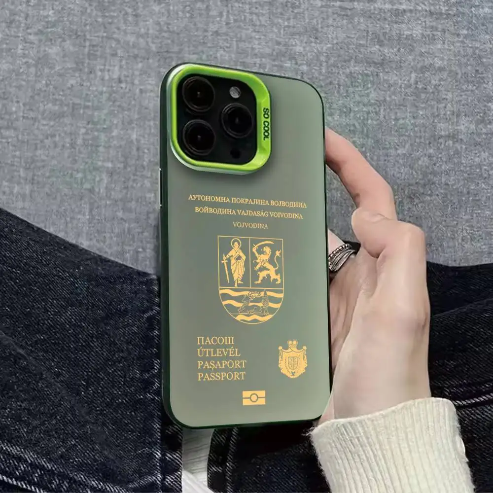 حافظة هاتف جواز السفر Wojvodina لهاتف iPhone 16,15,14,13,12,11,Pro,XS,Max,Plus,Mini,SE غطاء مقاوم للصدمات بلون الحلوى غير اللامعة #5