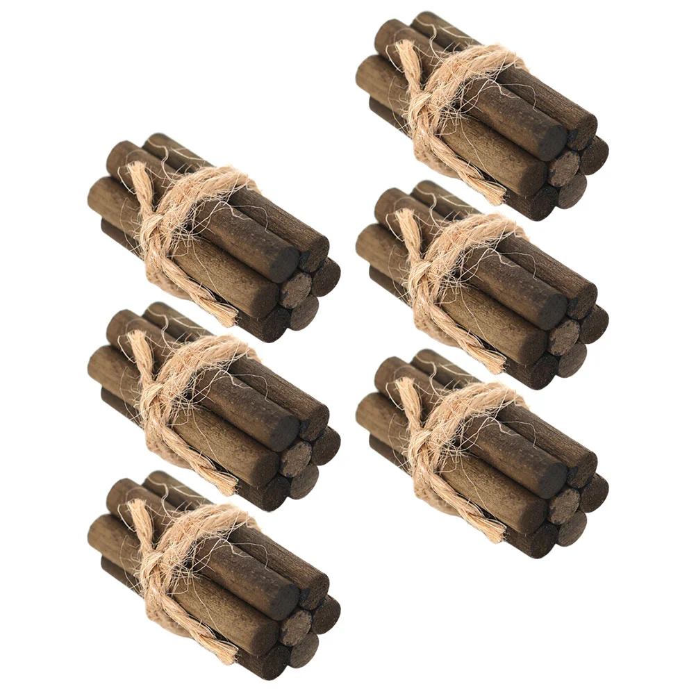 6 Pcs Toy House Accessories Small Firewood Pile Scene Layout Prop Miniature Decor Wooden Room