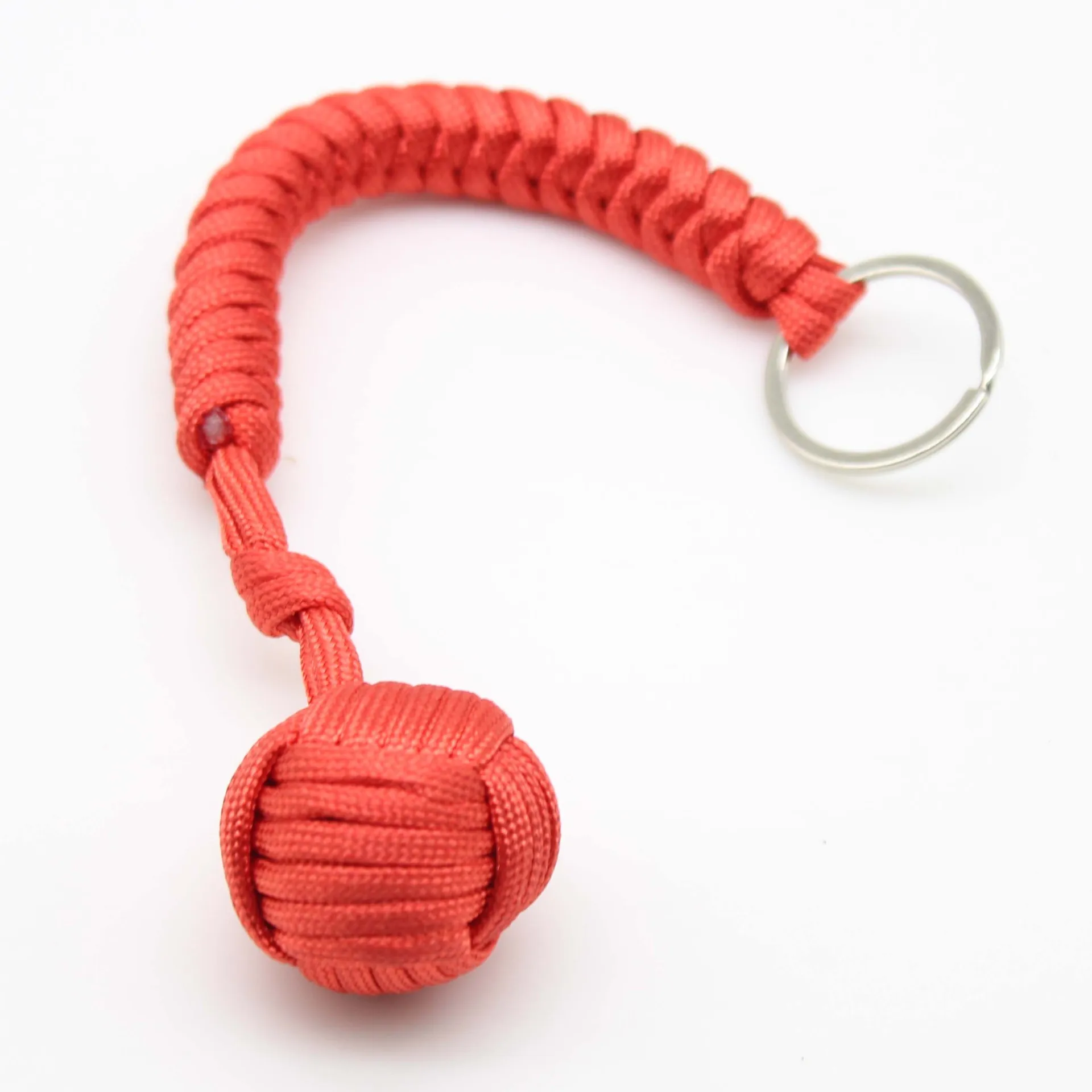 Outdoor veiligheidsbescherming Black Monkey Fist stalen kogel voor meisje met zelfverdediging Lanyard Survival sleutelhanger gebroken ramen - afbeelding 1