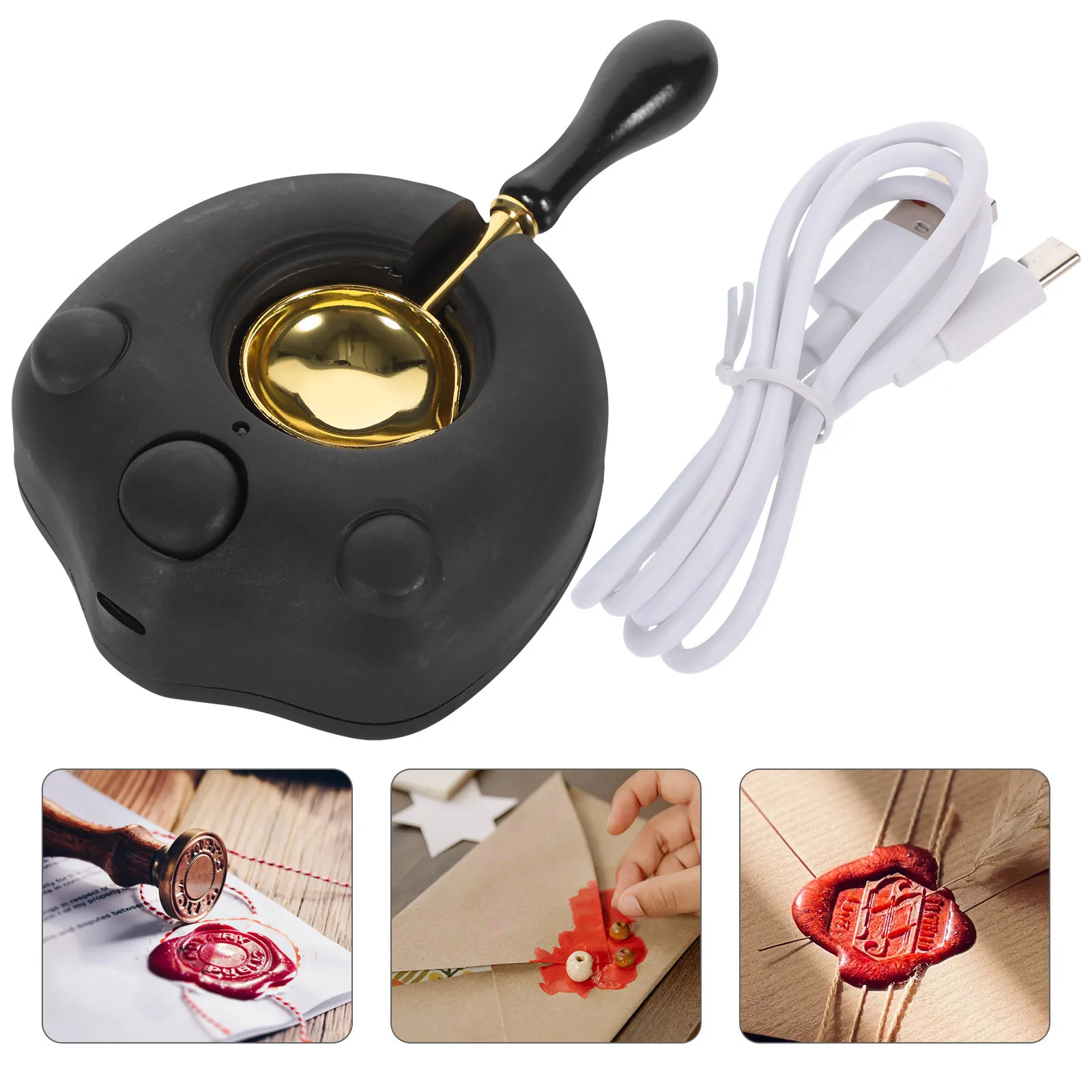 

1 Set Cat Claw Wax Seal Warmer Spoon Kit Portable Melting Stove For Diy Sealing Crafts Wax Melter Tool Household Lacquer Furnace